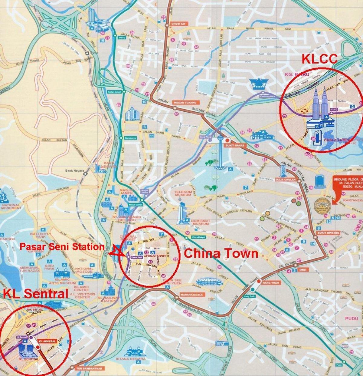 chinatown კუალა ლუმპურის რუკა