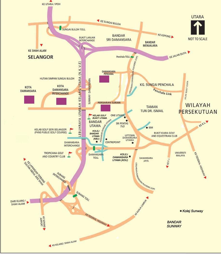 damansara რუკა კუალა ლუმპურის