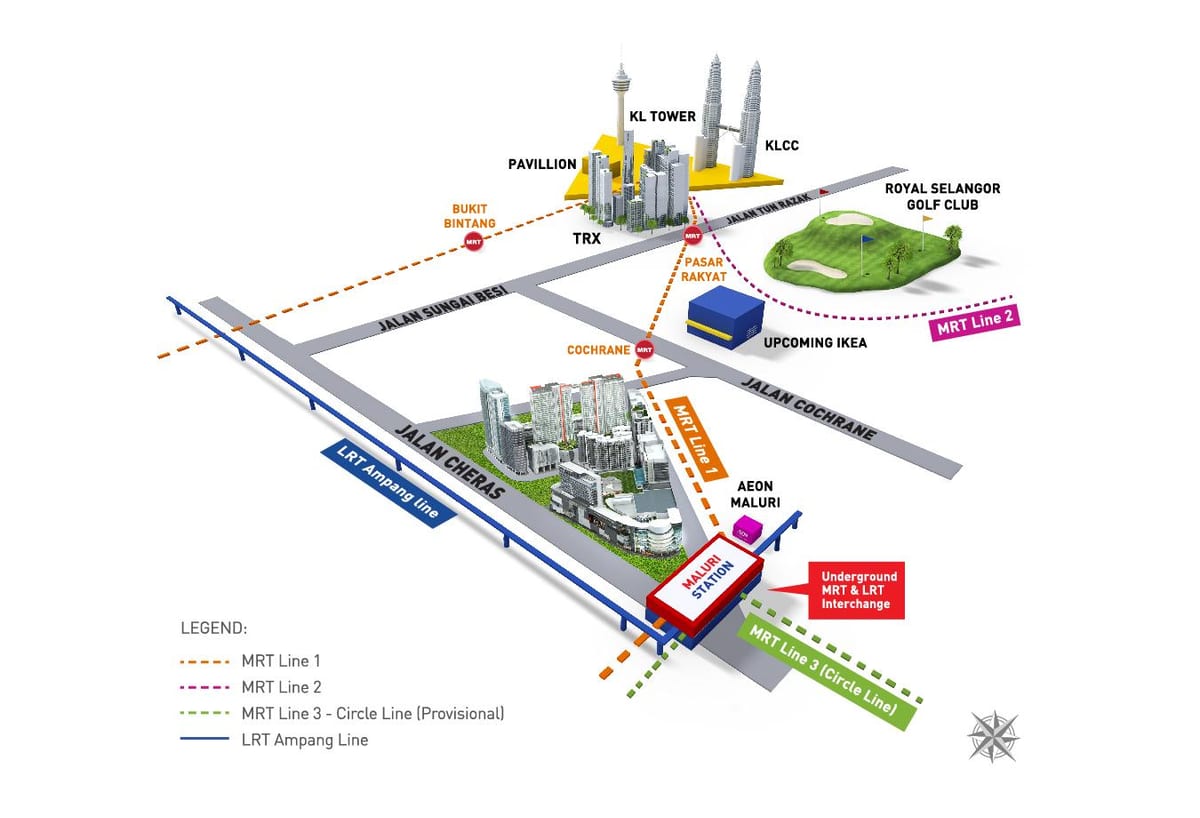 klcc lrt სადგური რუკა