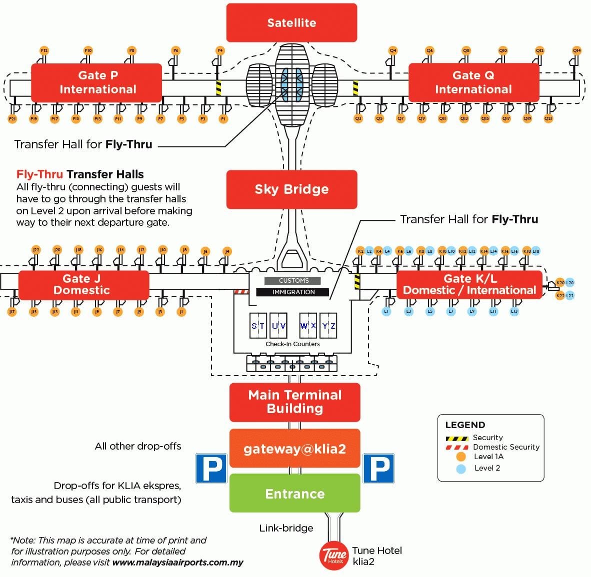 klia აეროპორტის ტერმინალის რუკა