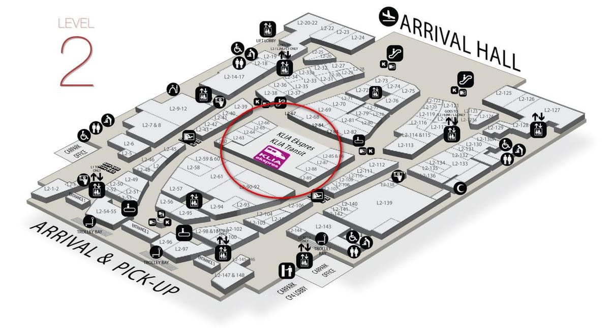 klia2 ჩამოსვლის რუკა