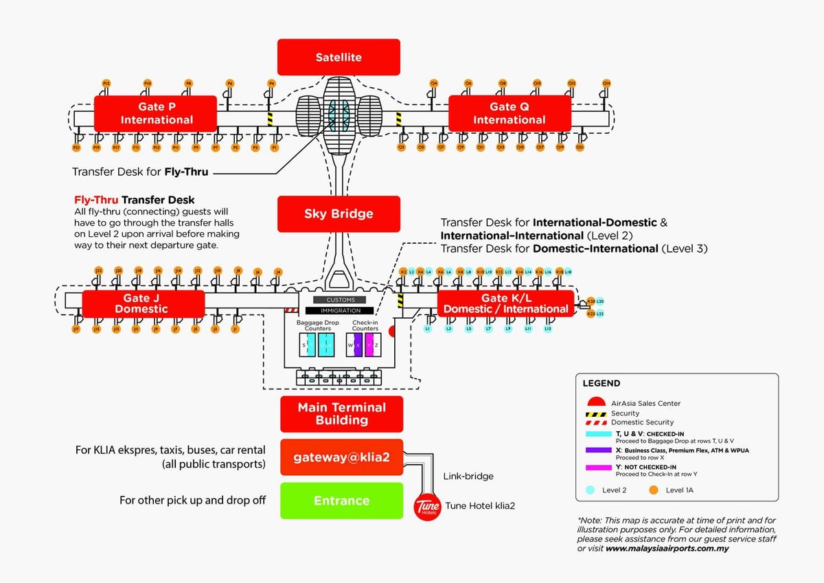 რუკა klia2 აეროპორტში