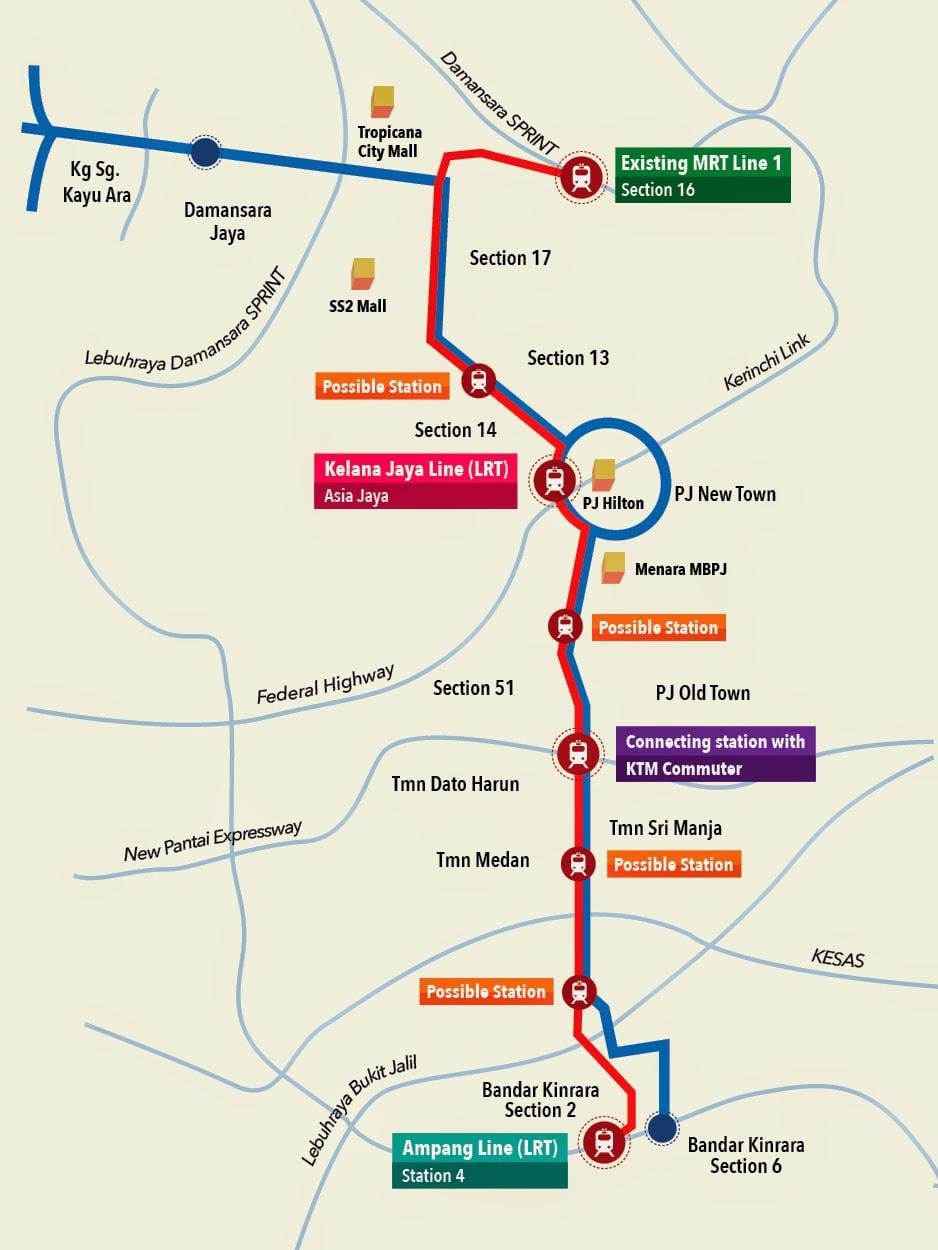 kelana jaya lrt სადგური რუკა