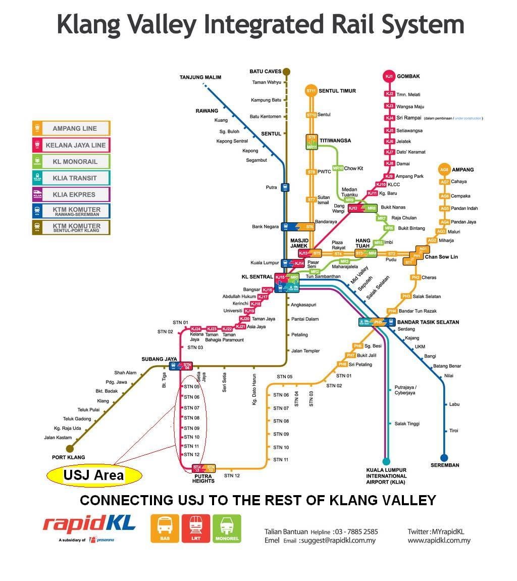 subang jaya lrt მარშრუტის რუკა