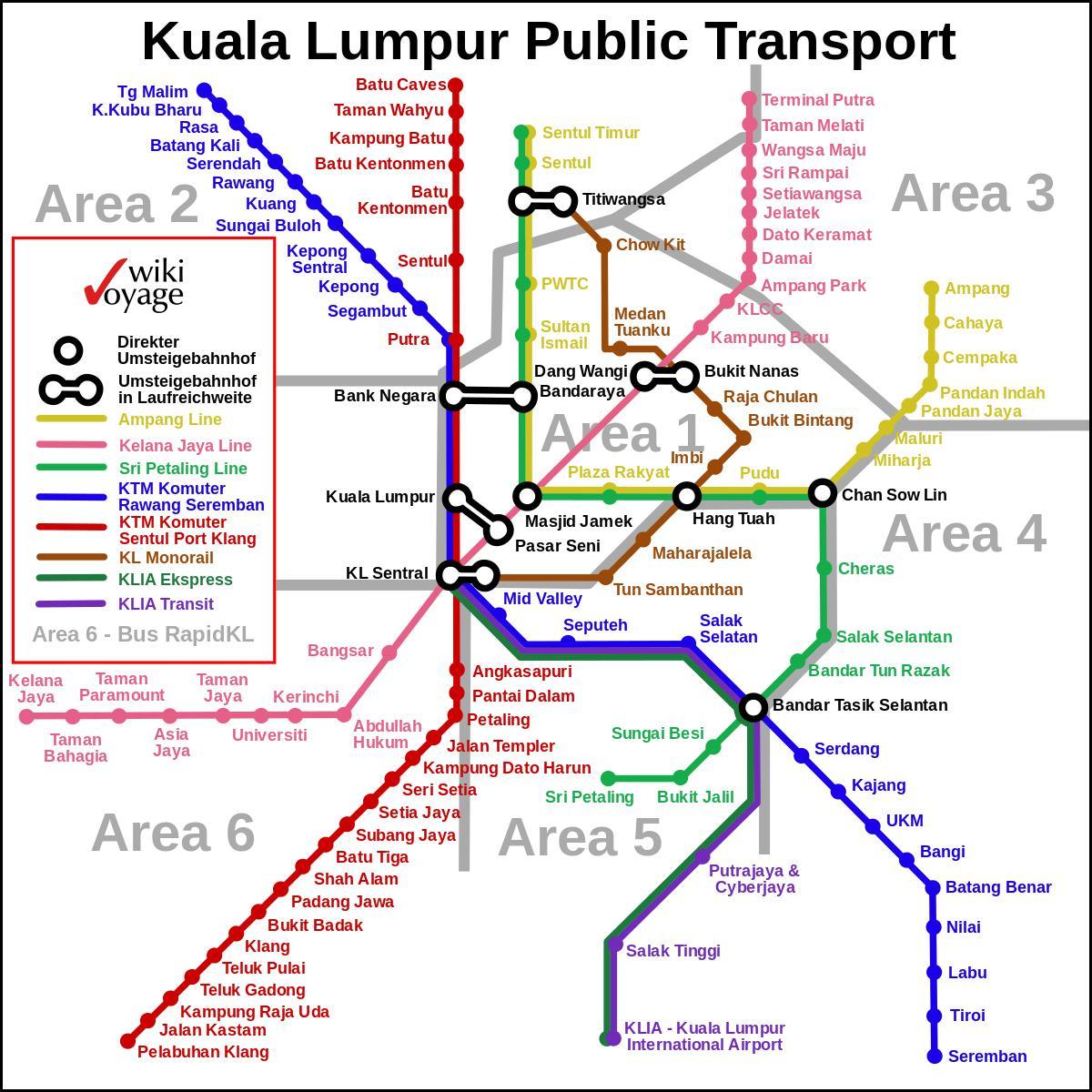 საზოგადოებრივი ტრანსპორტი კუალა ლუმპურის რუკა