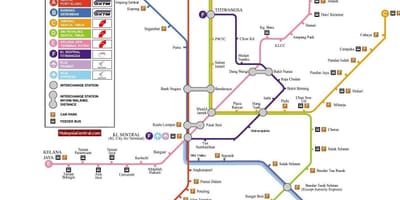 კუალა ლუმპურის light rail რუკა