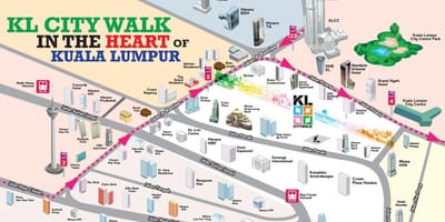 კუალა ლუმპურის walking ტური რუკა