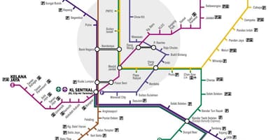 მალაიზიაში ახალი lrt მარშრუტის რუკა