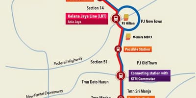 Kelana jaya lrt სადგური რუკა
